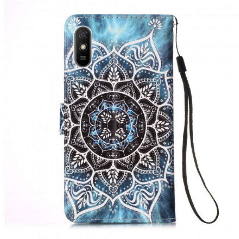 Kožené Puzdro Xiaomi Redmi 9A Black Strappy Mandala