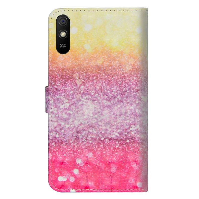 Kožené Puzdro Xiaomi Redmi 9A Magenta Glitter Gradient