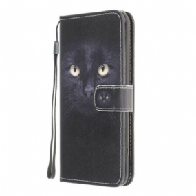 Kožené Puzdro Xiaomi Redmi 9A Strappy Black Cat Eyes