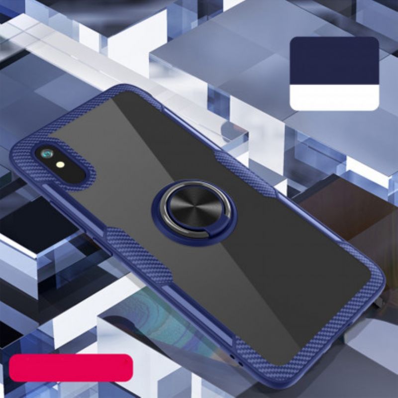 Kryt Xiaomi Redmi 9A Kovový Prsteň Z Uhlíkových Vlákien