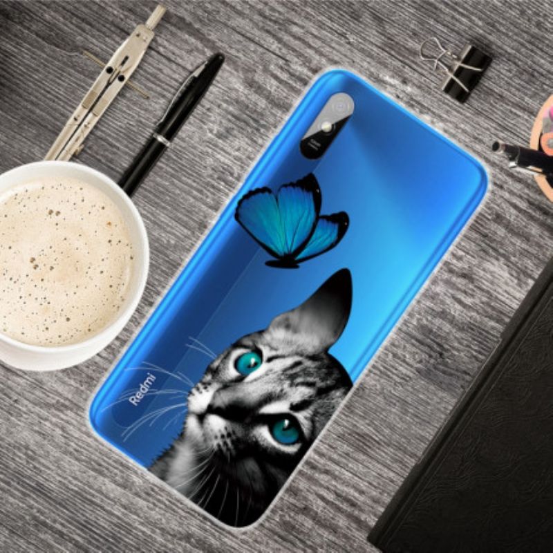 Kryt Xiaomi Redmi 9A Mačka A Motýľ