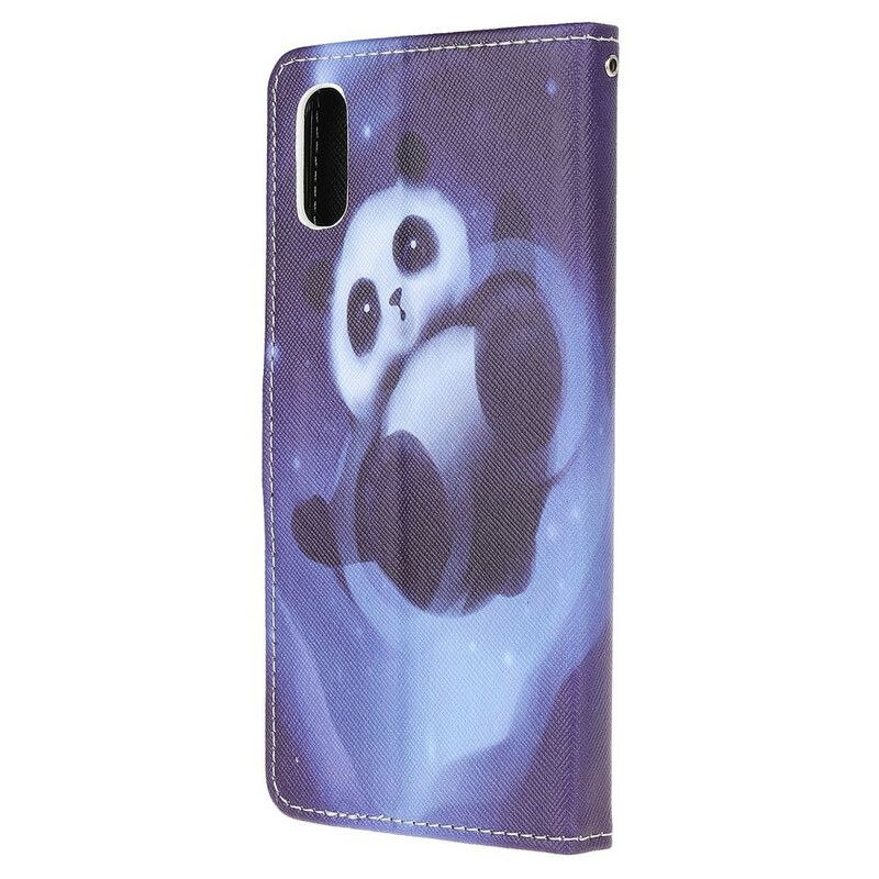 Peňaženkový Kryt Xiaomi Redmi 9A Panda Space So Šnúrkou