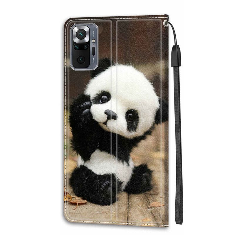 Flipové Puzdro Xiaomi Redmi Note 10 Pro Malá Panda S Popruhom