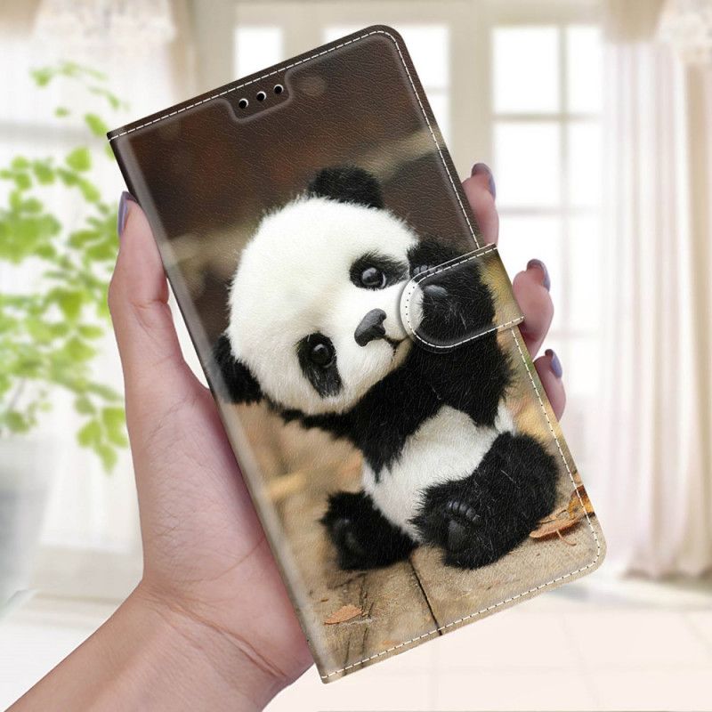 Flipové Puzdro Xiaomi Redmi Note 10 Pro Malá Panda S Popruhom