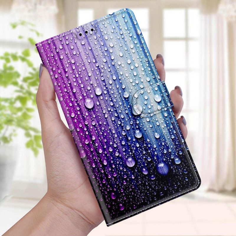 Kožené Puzdro Xiaomi Redmi Note 10 Pro Kvapky Vody So Šnúrkou