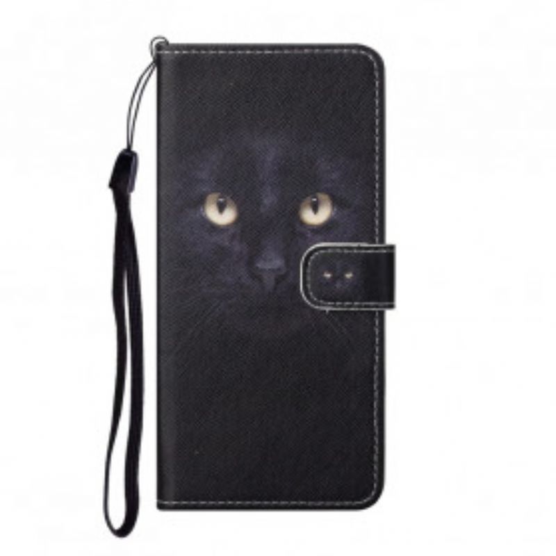 Kožené Puzdro Xiaomi Redmi Note 10 Pro Strappy Black Cat Eyes