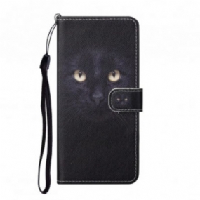 Kožené Puzdro Xiaomi Redmi Note 10 Pro Strappy Black Cat Eyes