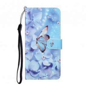 Kožené Puzdro Xiaomi Redmi Note 10 Pro Strappy Diamond Butterflies