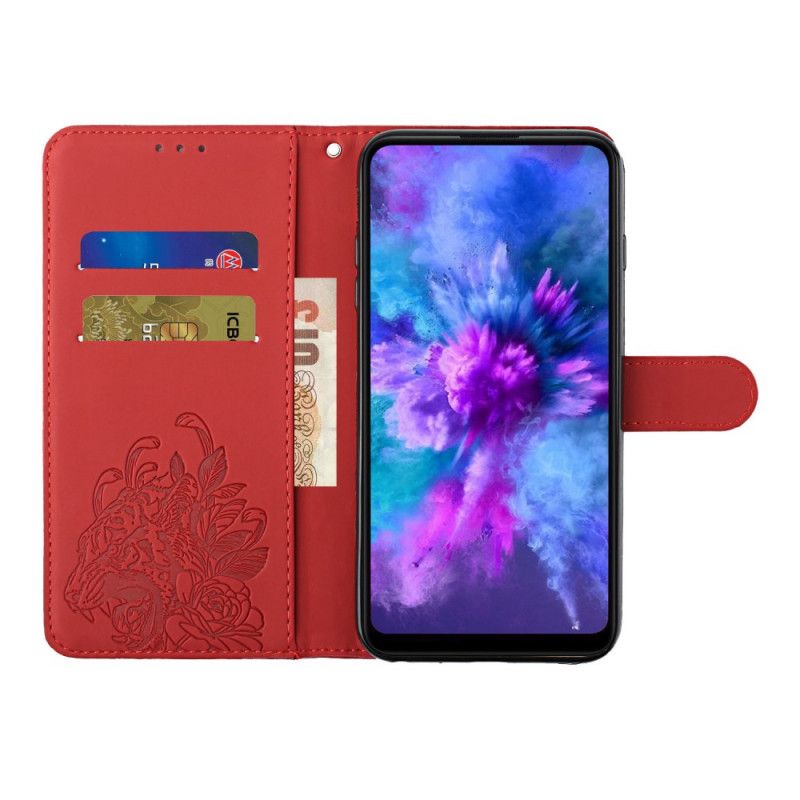 Peňaženkový Kryt Xiaomi Redmi Note 10 Pro Strappy Barokový Tiger