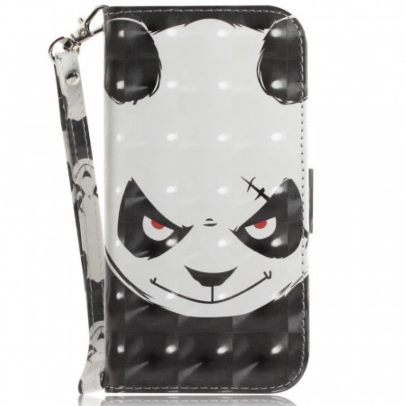 Kožené Puzdro OnePlus 10 Pro 5G Angry Panda With Lanyard