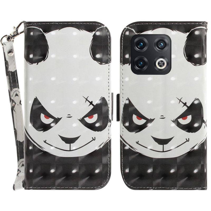 Kožené Puzdro OnePlus 10 Pro 5G Angry Panda With Lanyard