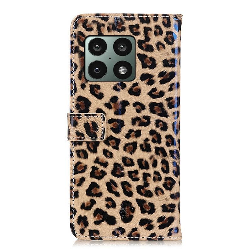 Kožené Puzdro OnePlus 10 Pro 5G Obyčajný Leopard