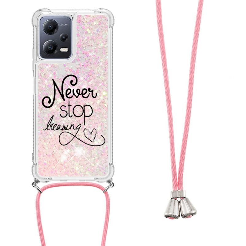 Kryt Poco X5 5G Never Stop Glitter Drawstring