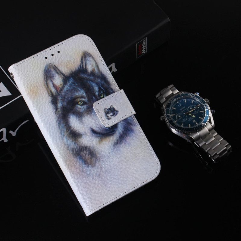 Peňaženkový Kryt Poco X5 5G Strappy Watercolor Wolf