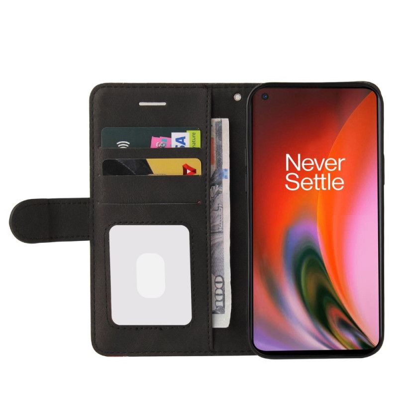 Kožené Puzdro OnePlus Nord 2 5G Dvojfarebná Charakteristická Umelá Koža