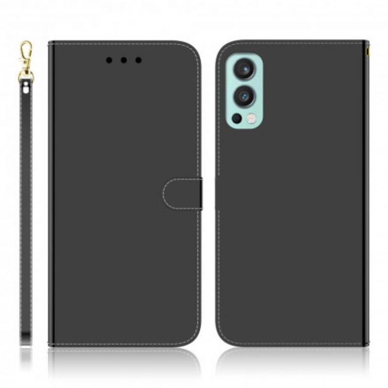 Kožené Puzdro OnePlus Nord 2 5G Kryt Na Zrkadlo Z Umelej Kože