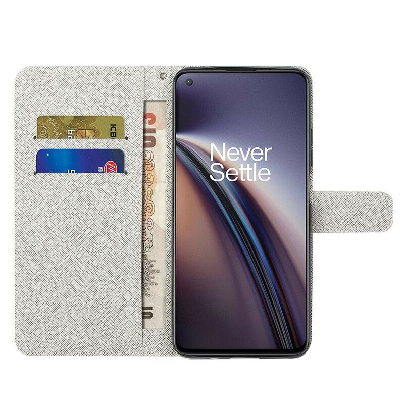 Kožené Puzdro OnePlus Nord 2 5G Kvety Lunárneho Popruhu