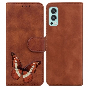 Kožené Puzdro OnePlus Nord 2 5G Skin-touch Butterfly