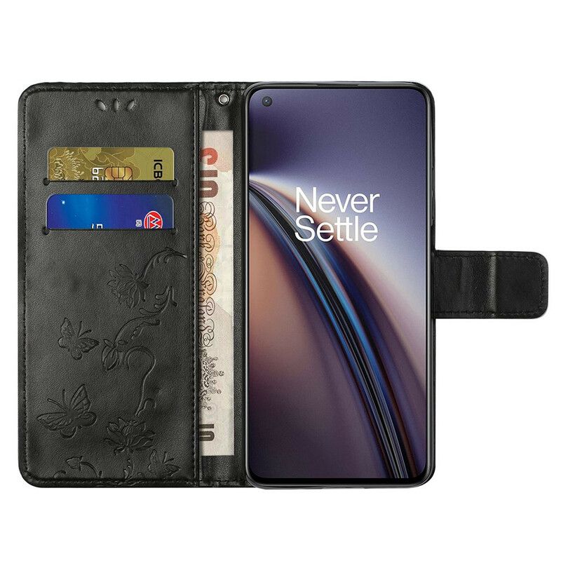 Kožené Puzdro OnePlus Nord 2 5G Tangá Motýle A Kvety