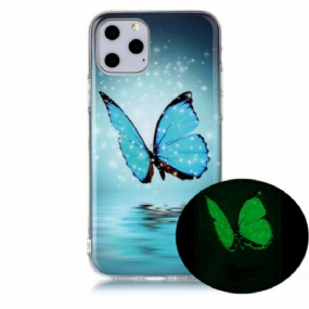 Kryt iPhone 11 Pro Fluorescenčný Modrý Motýľ