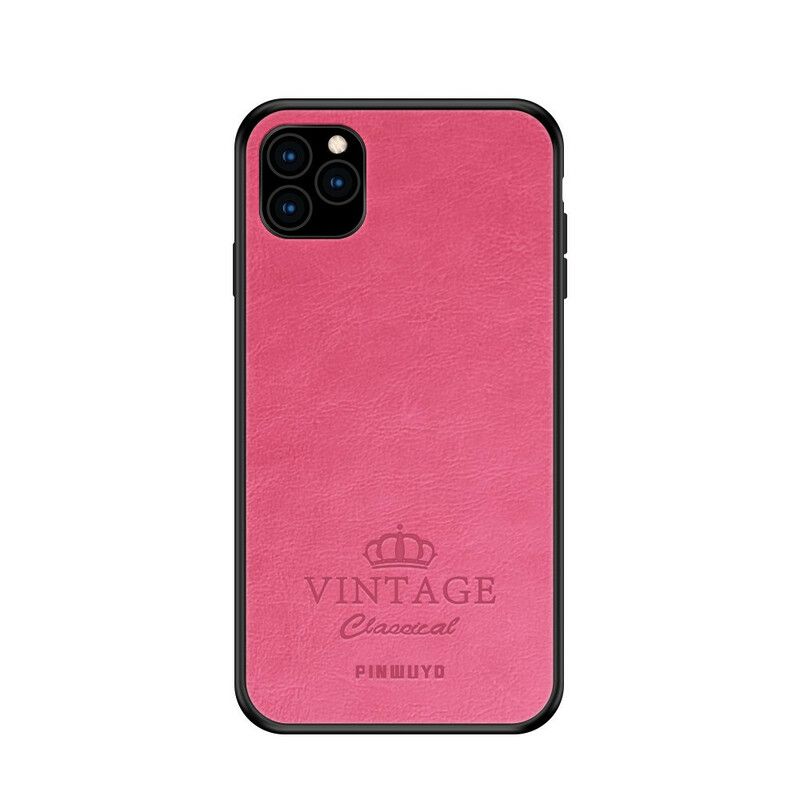 Kryt iPhone 11 Pro Vintage Kožený Efekt Pinwuyo