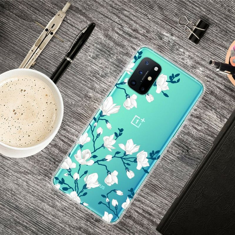 Kryt OnePlus 8T Biele Kvety