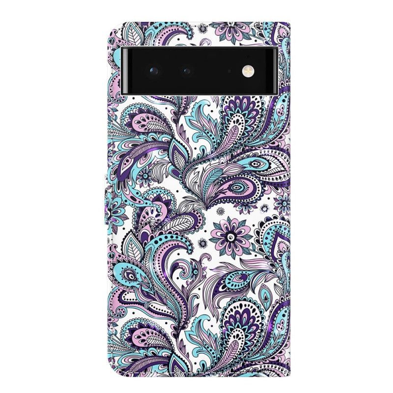 Kožené Puzdro Google Pixel 7 Pro Strappy Paisley Vzor