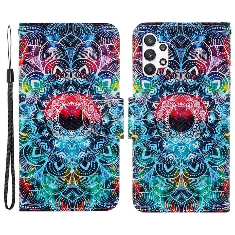 Kožené Puzdro Samsung Galaxy A13 Okázalá Strappy Mandala