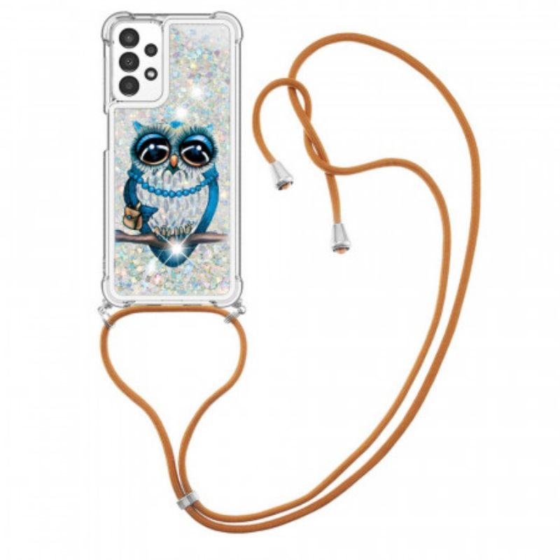 Kryt Samsung Galaxy A13 Flitrová Šnúrka Slečna Owl