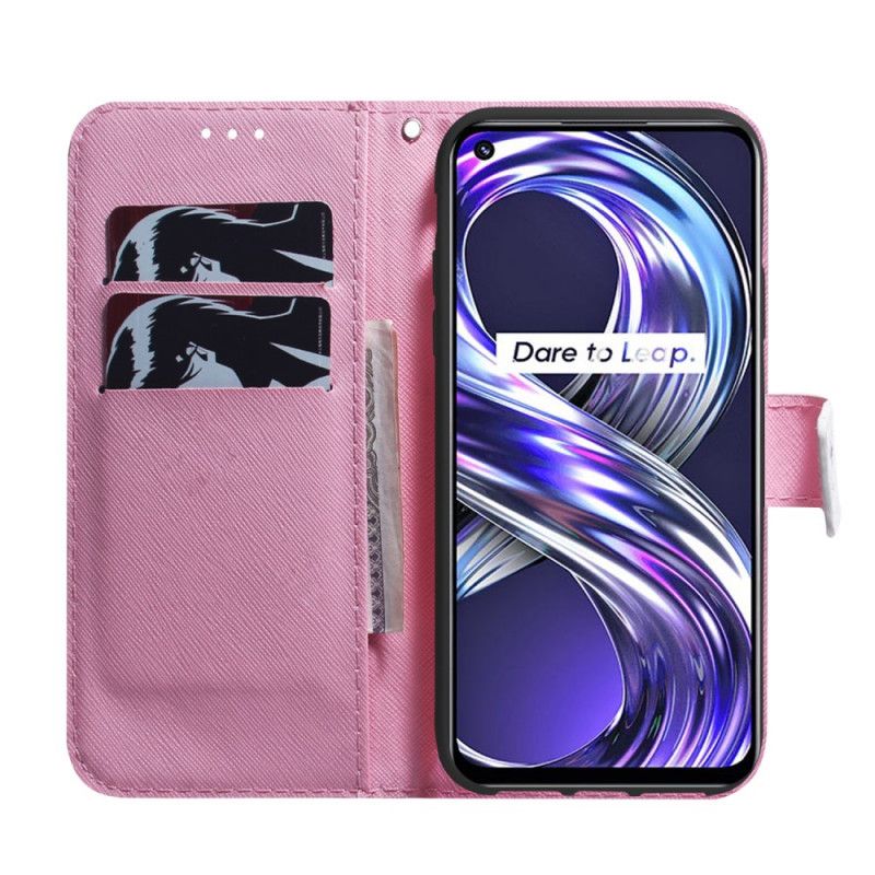 Flipové Puzdro Realme 8i Kvet Dusty Pink