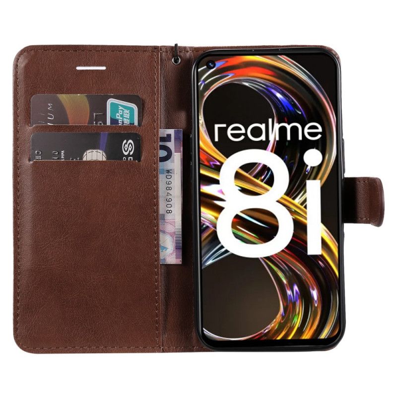 Kožené Puzdro Realme 8i Efekt Kože Na Remienku