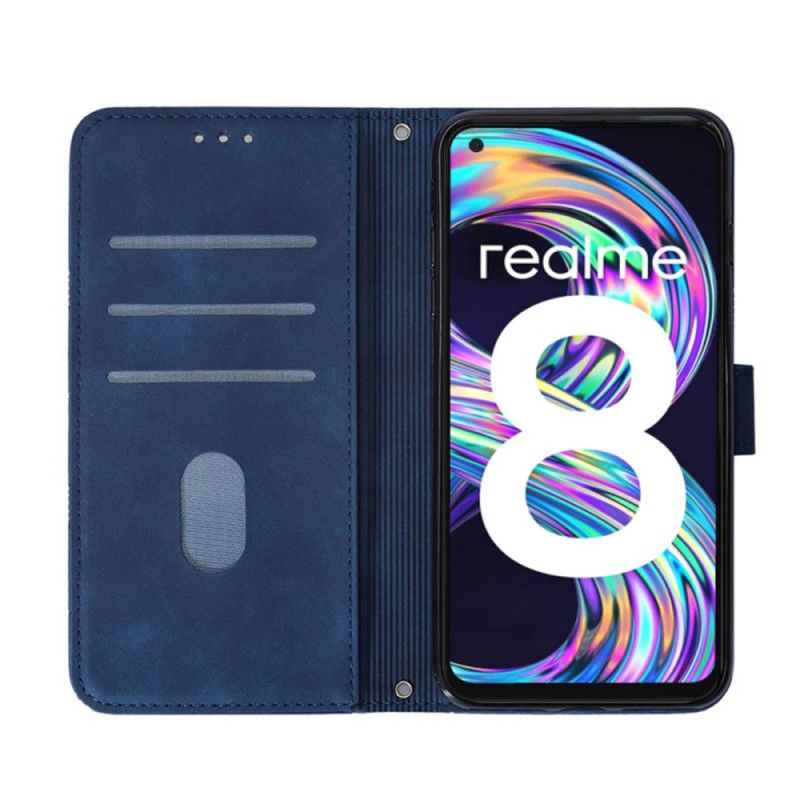 Flipové Puzdro Realme 8 5G Kožený Efekt S Ramenným Popruhom