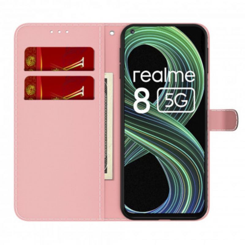 Kožené Puzdro Realme 8 5G Akvarel