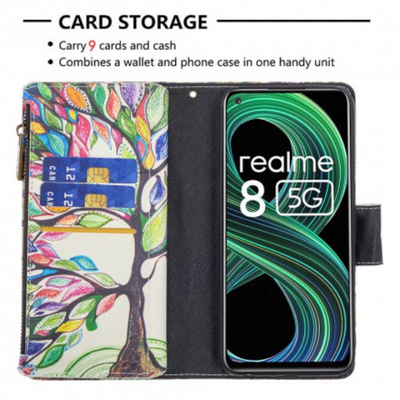 Kožené Puzdro Realme 8 5G Vrecko Na Stromček Na Zips