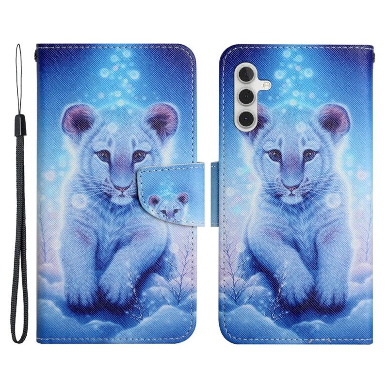 Flipové Puzdro Samsung Galaxy A34 5G Strappy Biely Tiger