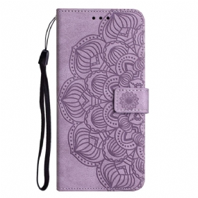 Kožené Puzdro Samsung Galaxy A34 5G Diskrétna Strappy Mandala