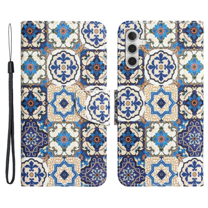 Kožené Puzdro Samsung Galaxy A34 5G Patchwork Na Popruhoch