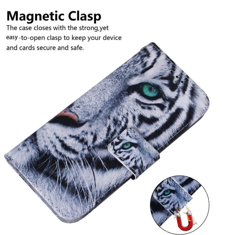 Kožené Puzdro Samsung Galaxy A34 5G Strappy Biely Tiger