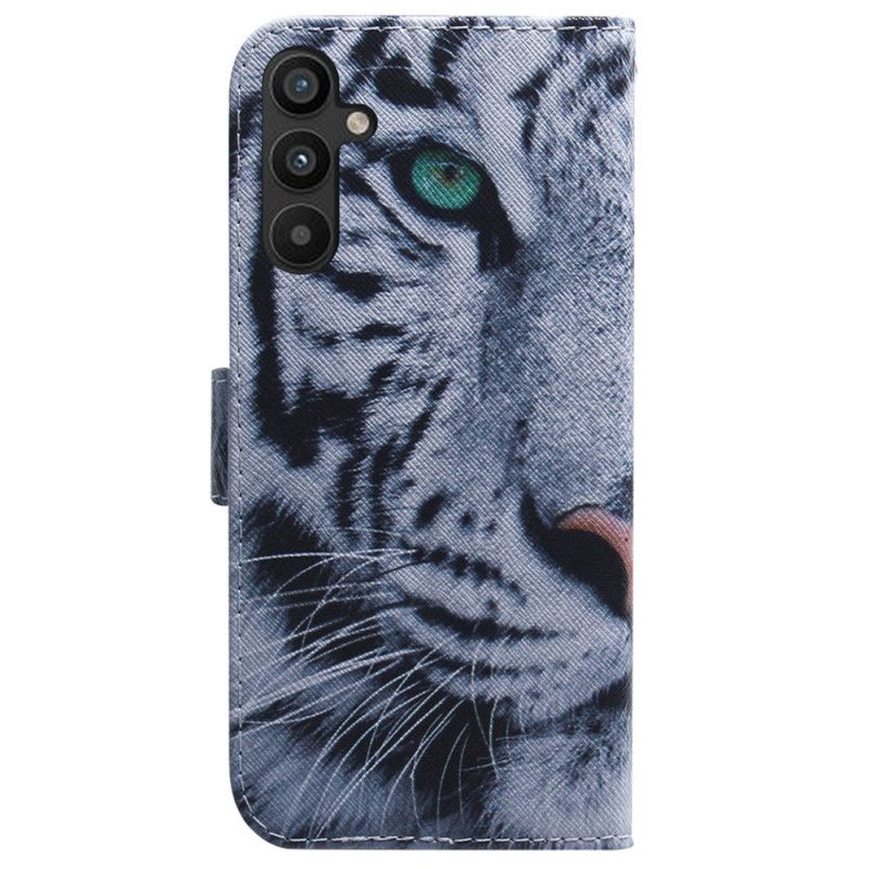 Kožené Puzdro Samsung Galaxy A34 5G Strappy Biely Tiger