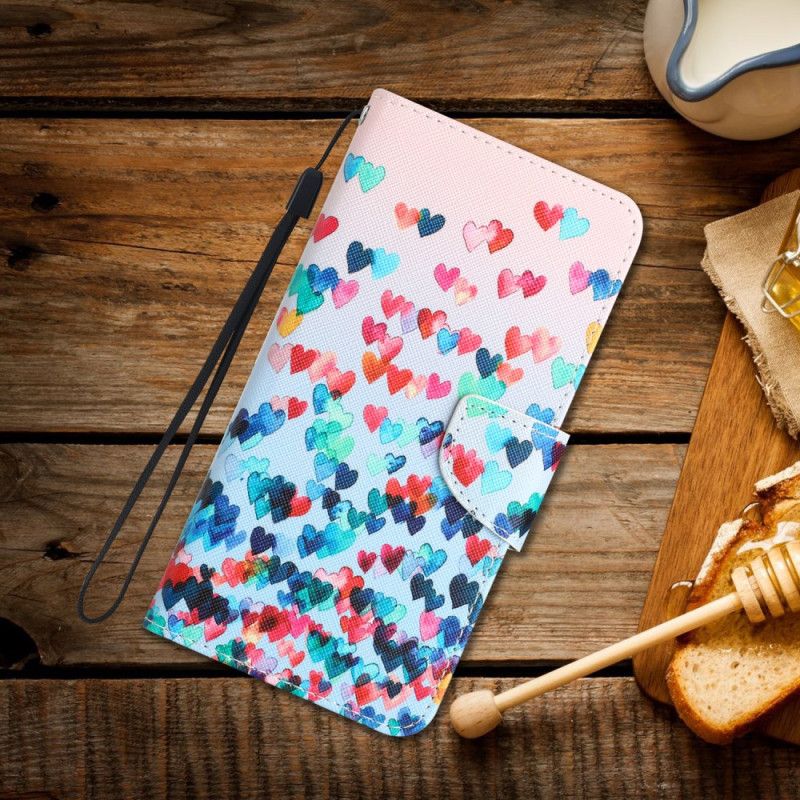 Peňaženkový Kryt Samsung Galaxy A34 5G Strappy Hearts Rain