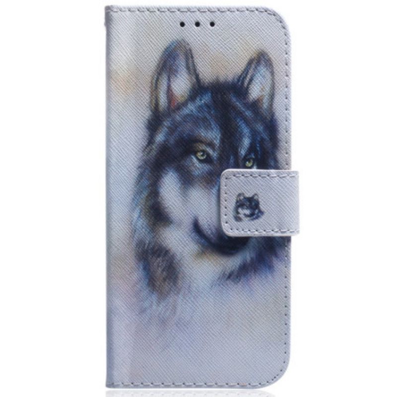 Peňaženkový Kryt Samsung Galaxy A34 5G Strappy Watercolor Wolf