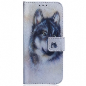 Peňaženkový Kryt Samsung Galaxy A34 5G Strappy Watercolor Wolf