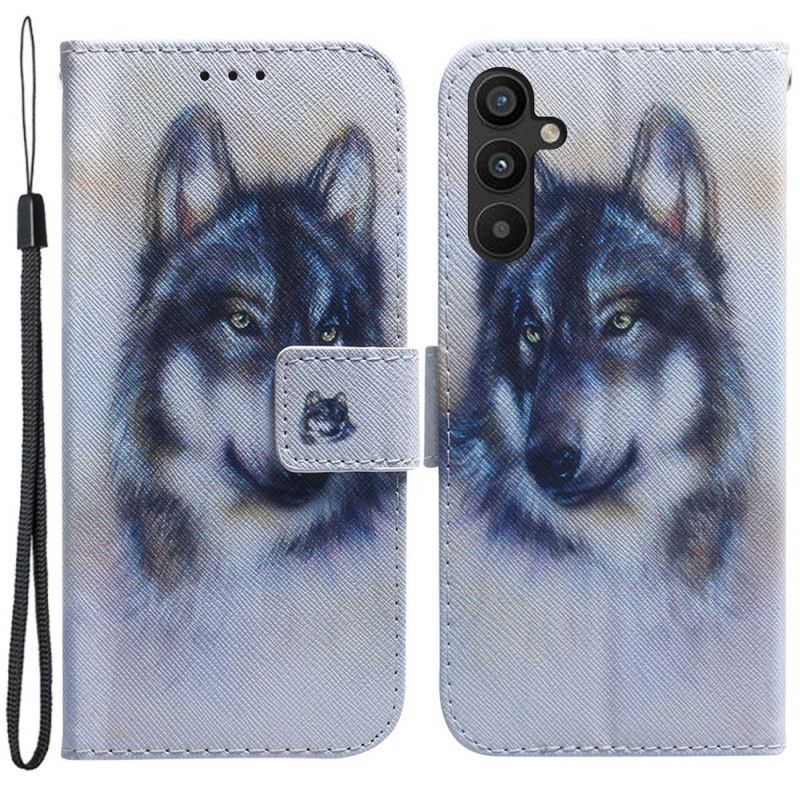 Peňaženkový Kryt Samsung Galaxy A34 5G Strappy Watercolor Wolf