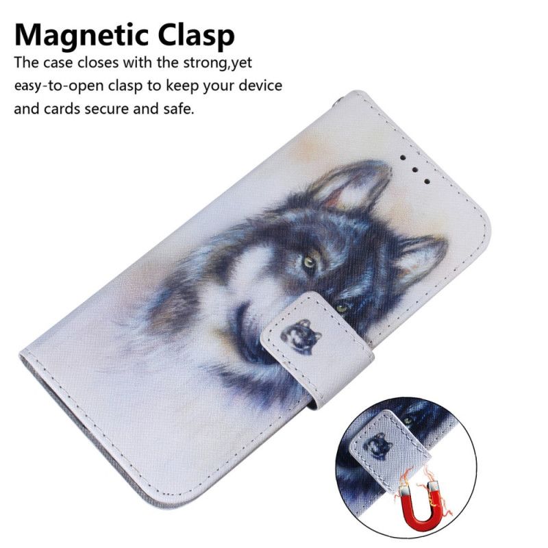 Peňaženkový Kryt Samsung Galaxy A34 5G Strappy Watercolor Wolf