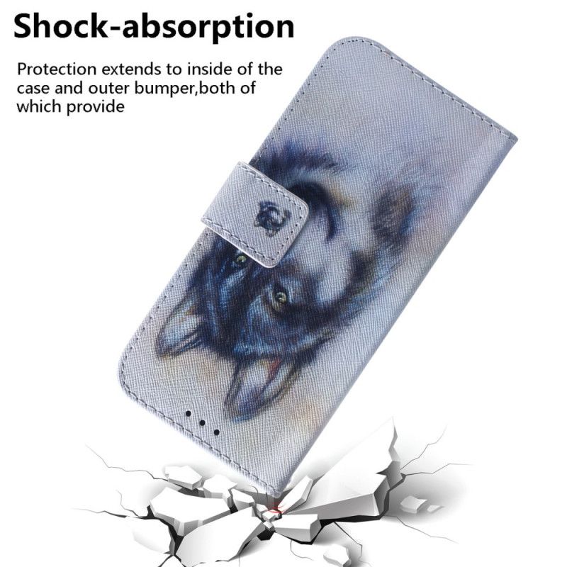 Peňaženkový Kryt Samsung Galaxy A34 5G Strappy Watercolor Wolf