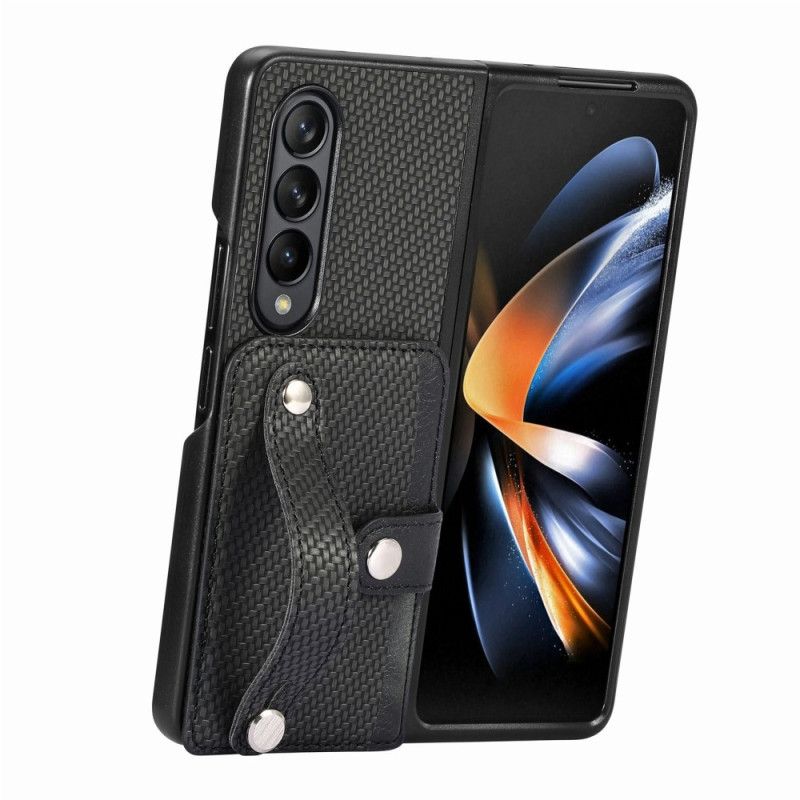 Kryt Na Samsung Galaxy Z Fold 5 Držiak A Remienok Na Kartu Z Uhlíkových Vlákien