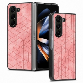 Kryt Samsung Galaxy Z Fold 5 Geometrické Vzory Z Umelej Kože