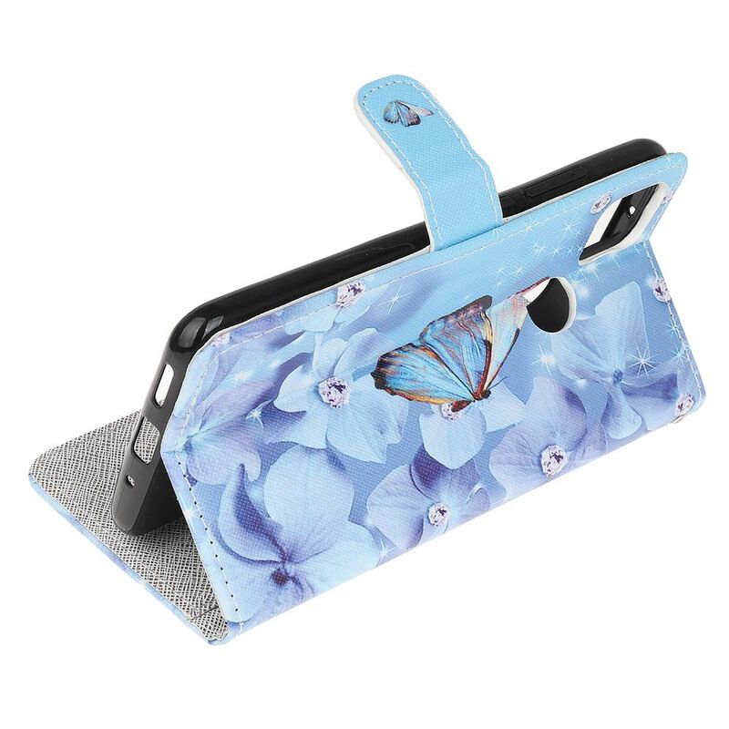 Flipové Puzdro Xiaomi Redmi 9C Strappy Diamond Butterflies