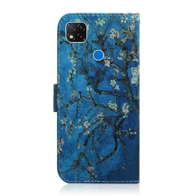 Kožené Puzdro Xiaomi Redmi 9C Kvitnúca Vetva Stromu