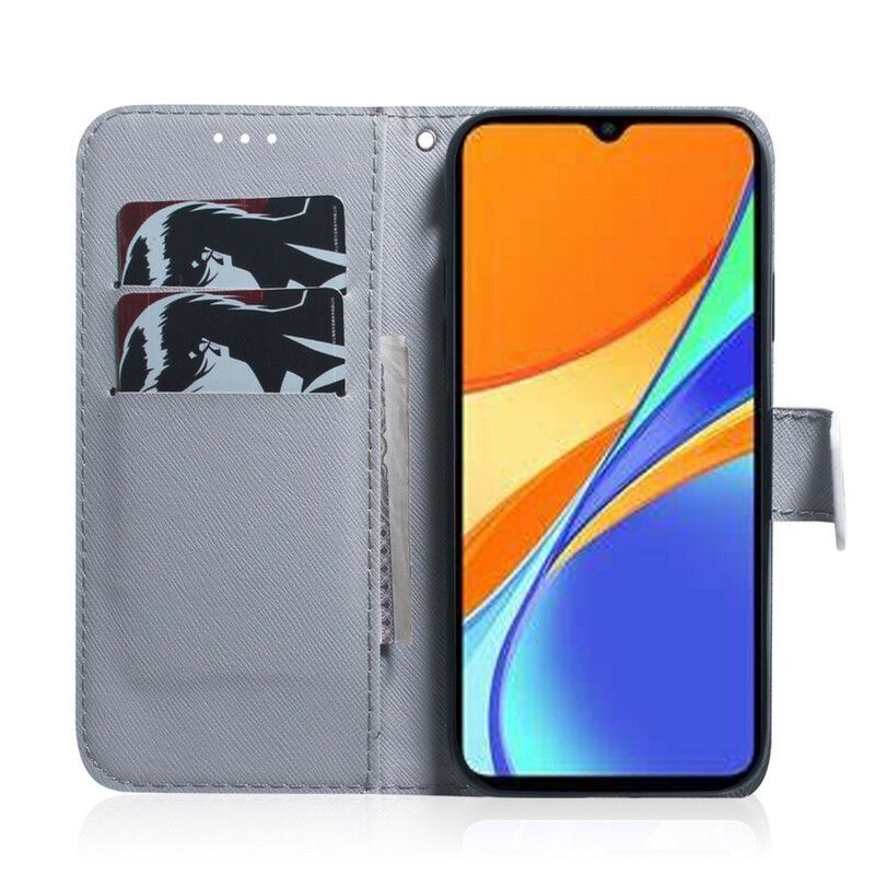 Kožené Puzdro Xiaomi Redmi 9C Kvitnúca Vetva Stromu